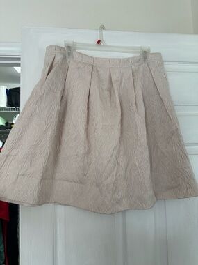 H&M Textured A-Line Skirt in Light Blush/Champagne